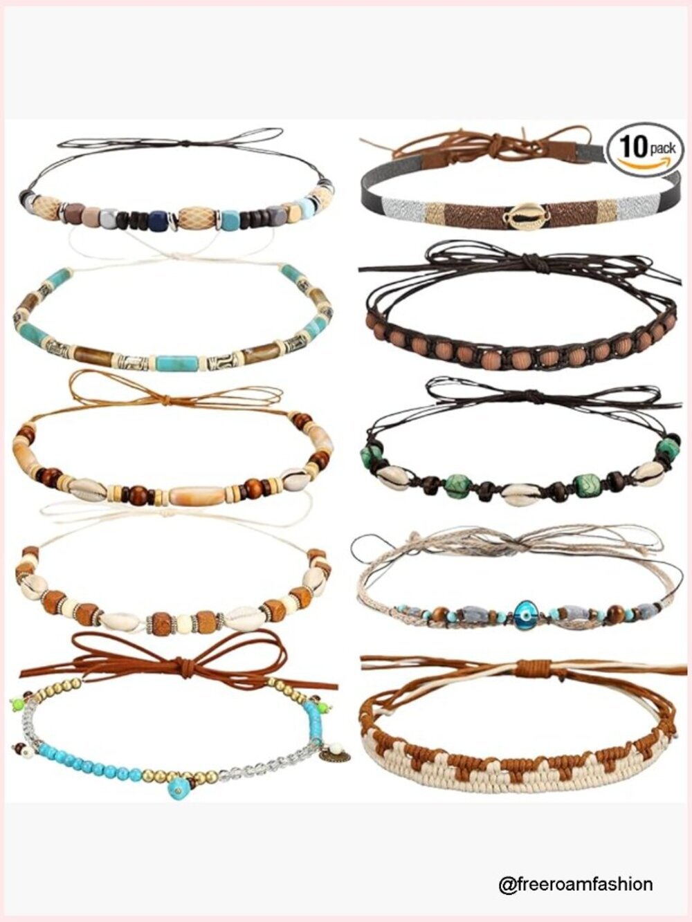 Braided Cowboy Hat Bands 10-Pack Western Hat Belts Replacement